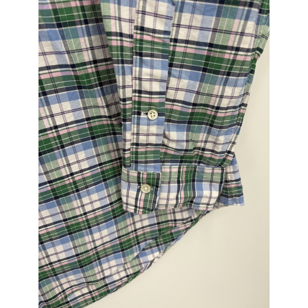 Ralph Lauren VTG Men's Custom Fit Blue Pink Plaid L/S Button Down Shirt, XL - Picture 2 of 8